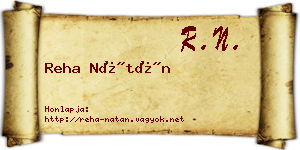 Reha Nátán névjegykártya